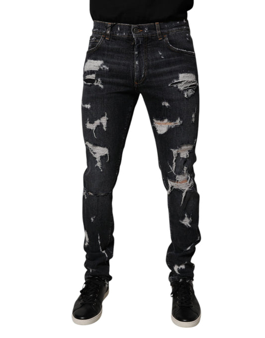 Dolce &amp; Gabbana Svarta Skinny Jeans i Bomull för Herrar