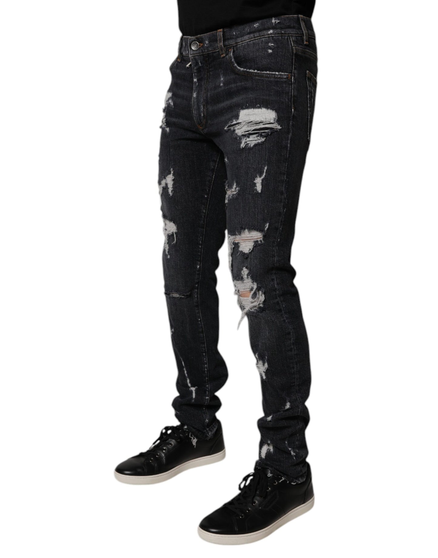 Dolce &amp; Gabbana Svarta Skinny Jeans i Bomull för Herrar