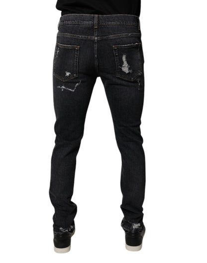 Dolce &amp; Gabbana Svarta Skinny Jeans i Bomull för Herrar