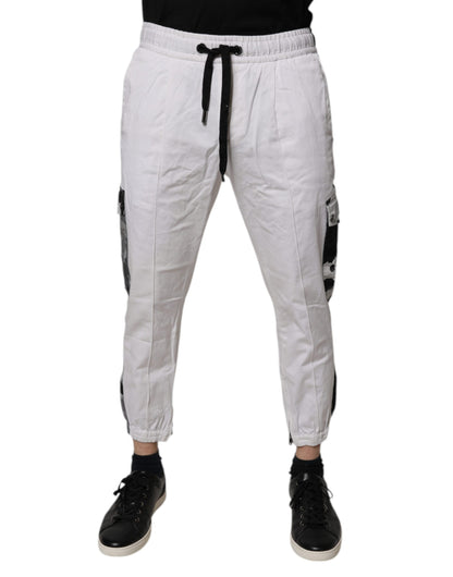 Dolce &amp; Gabbana Vita Bomull Cargo Jogger Träningsbyxor