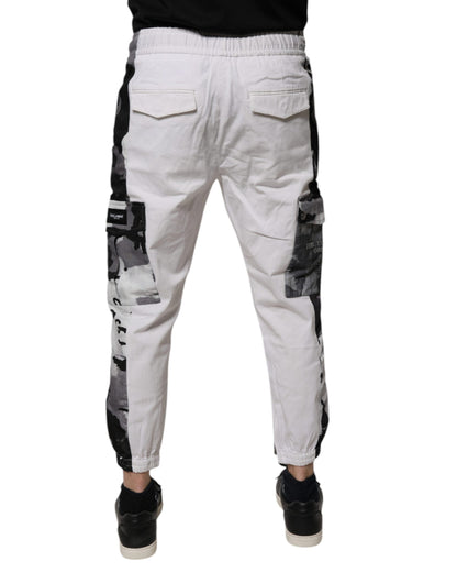 Dolce &amp; Gabbana Vita Bomull Cargo Jogger Träningsbyxor