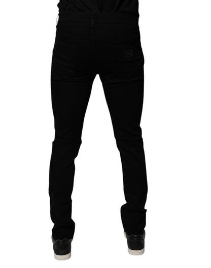 Dolce &amp; Gabbana svarta Sacred Heart bomulls skinny denimjeans