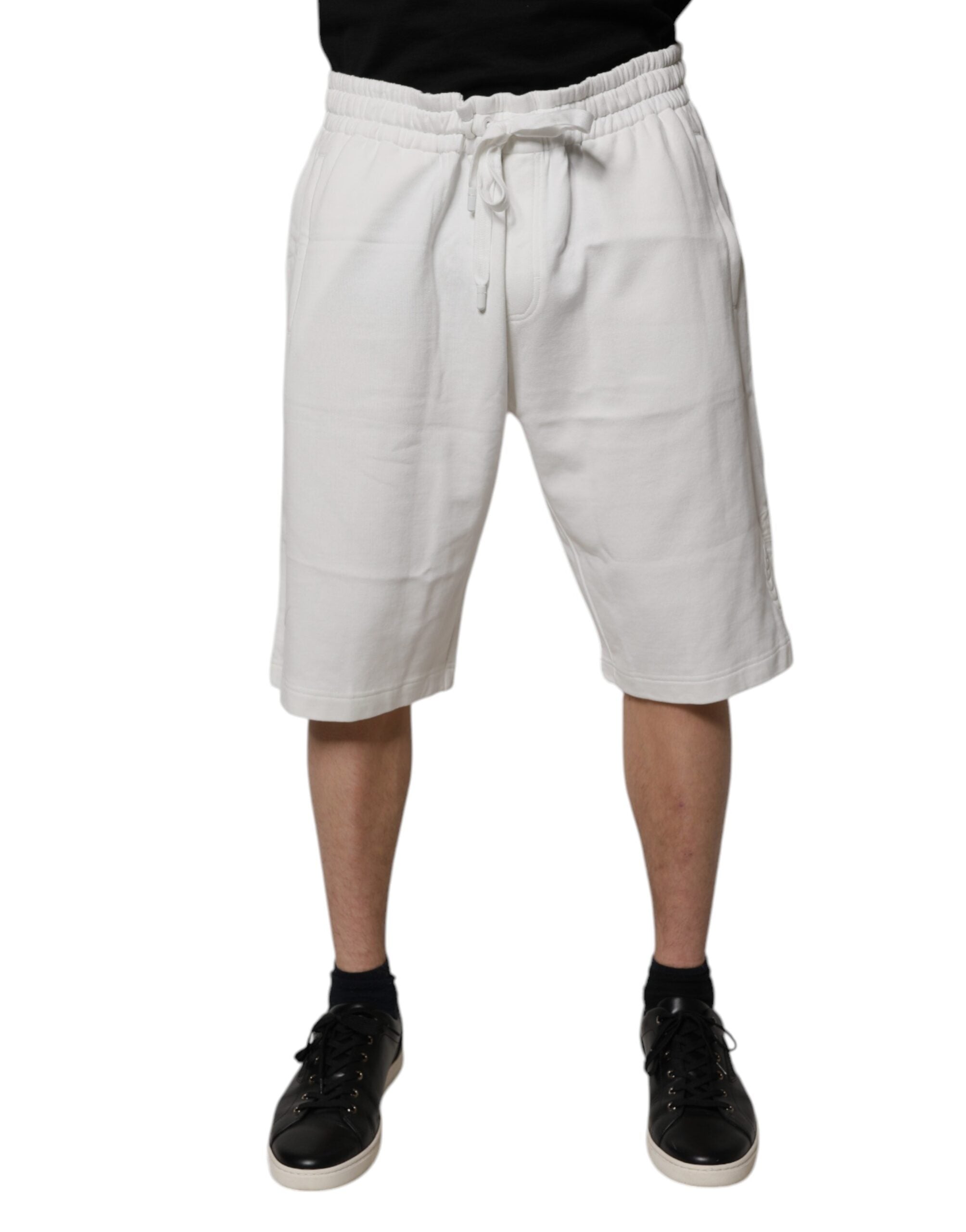 Vita bomullsshorts för män Bermudashorts