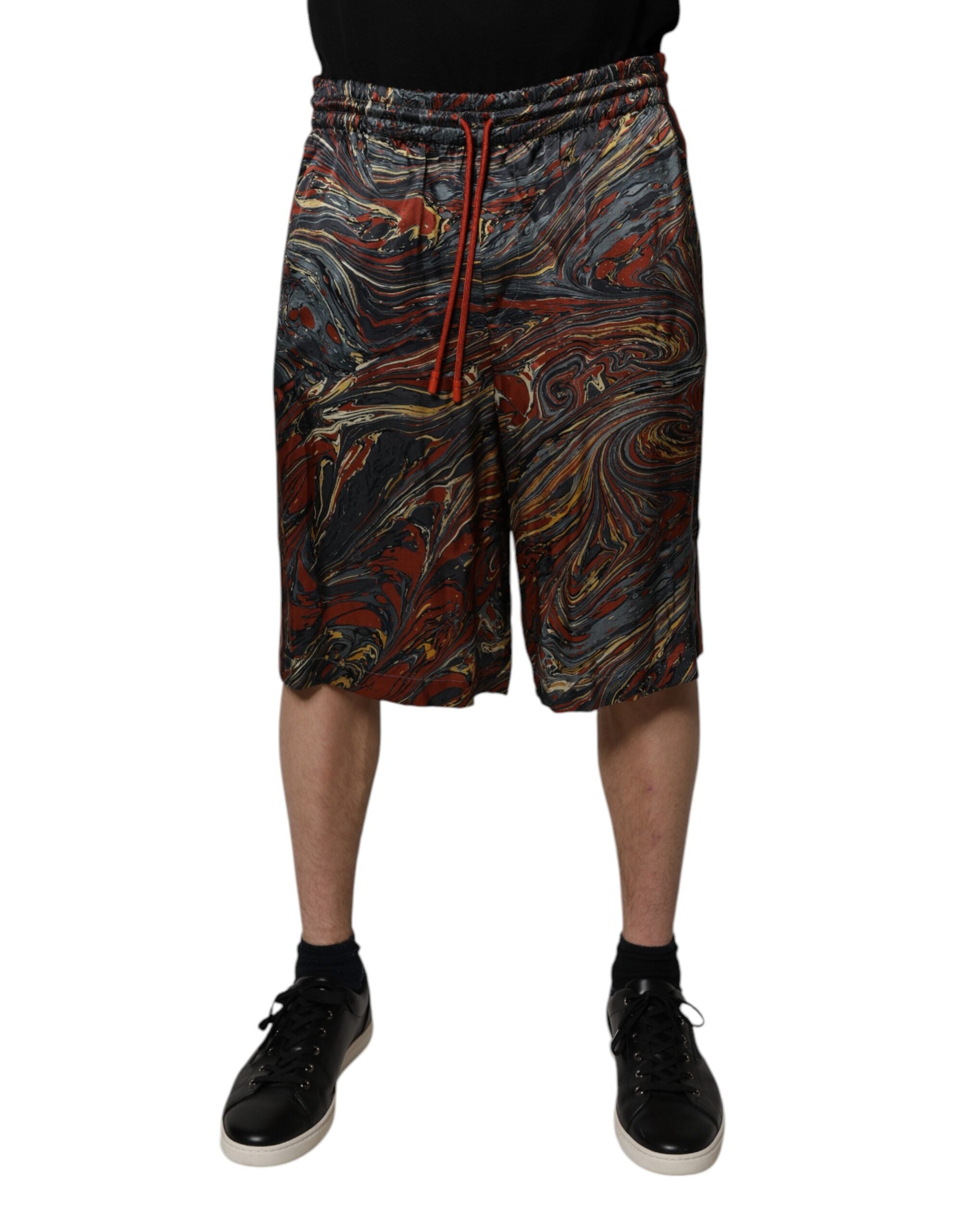 Flerfärgade marmormönster Bermudashorts