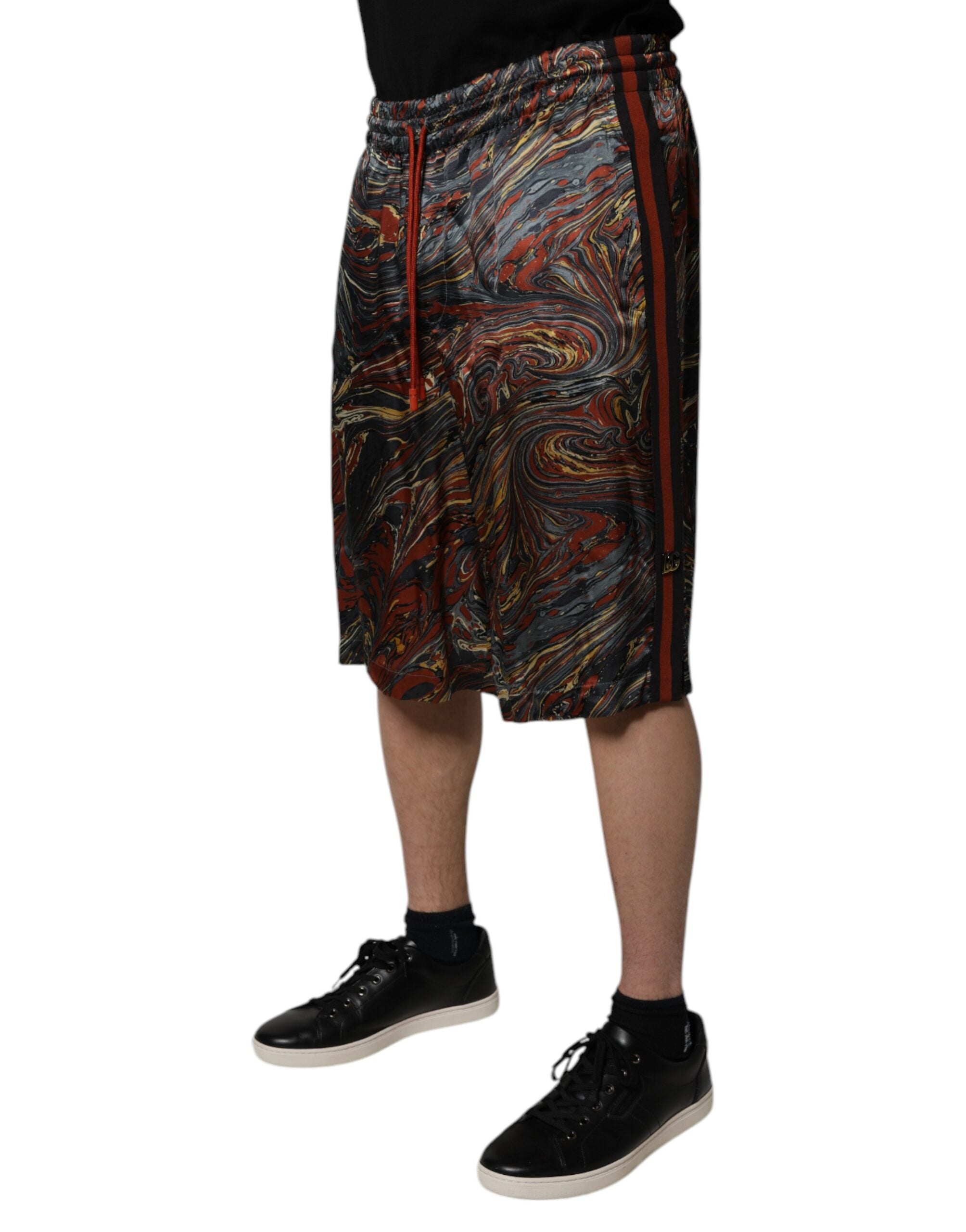 Flerfärgade marmormönster Bermudashorts