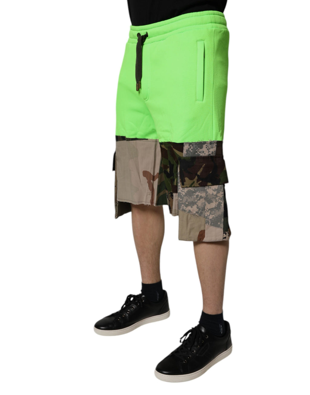 Gröna Patchwork Camouflage Herr Cargo Shorts