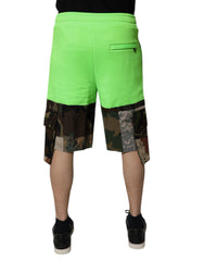 Dolce & Gabbana Green Patchwork Camouflage Men Cargo Shorts