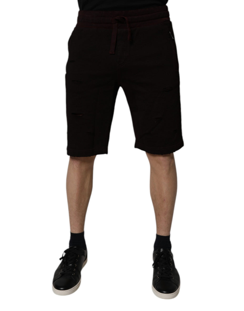 Rödbruna bomullsshorts för män Bermudashorts