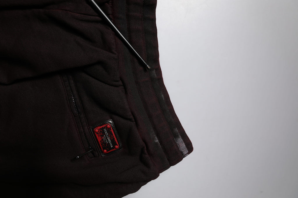 Rödbruna bomullsbermudashorts med logotyp och plakett