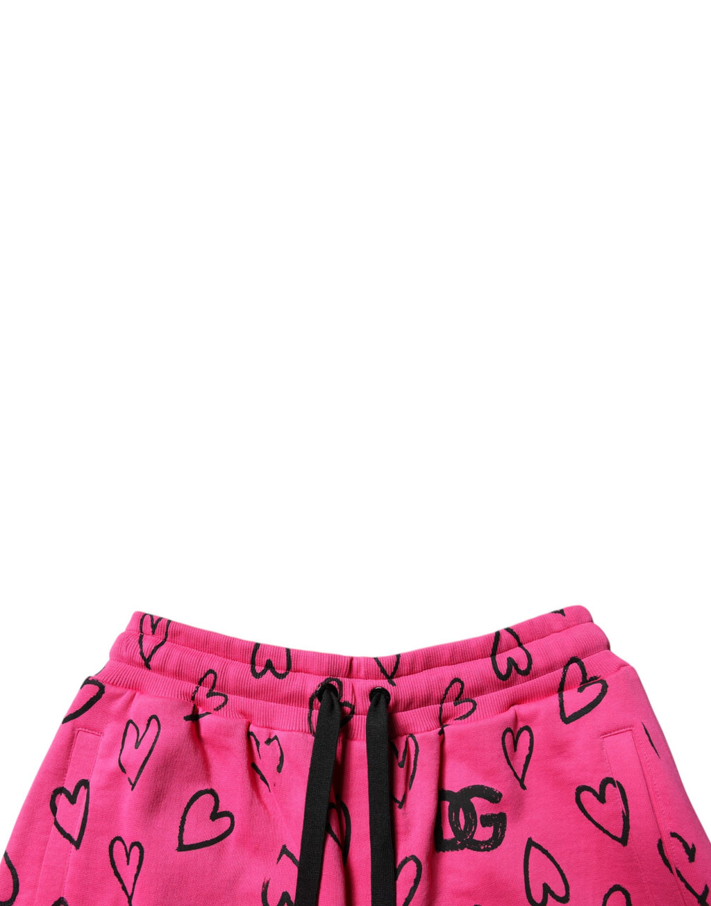 Rosa Bermudashorts i bomull med hjärtmönster