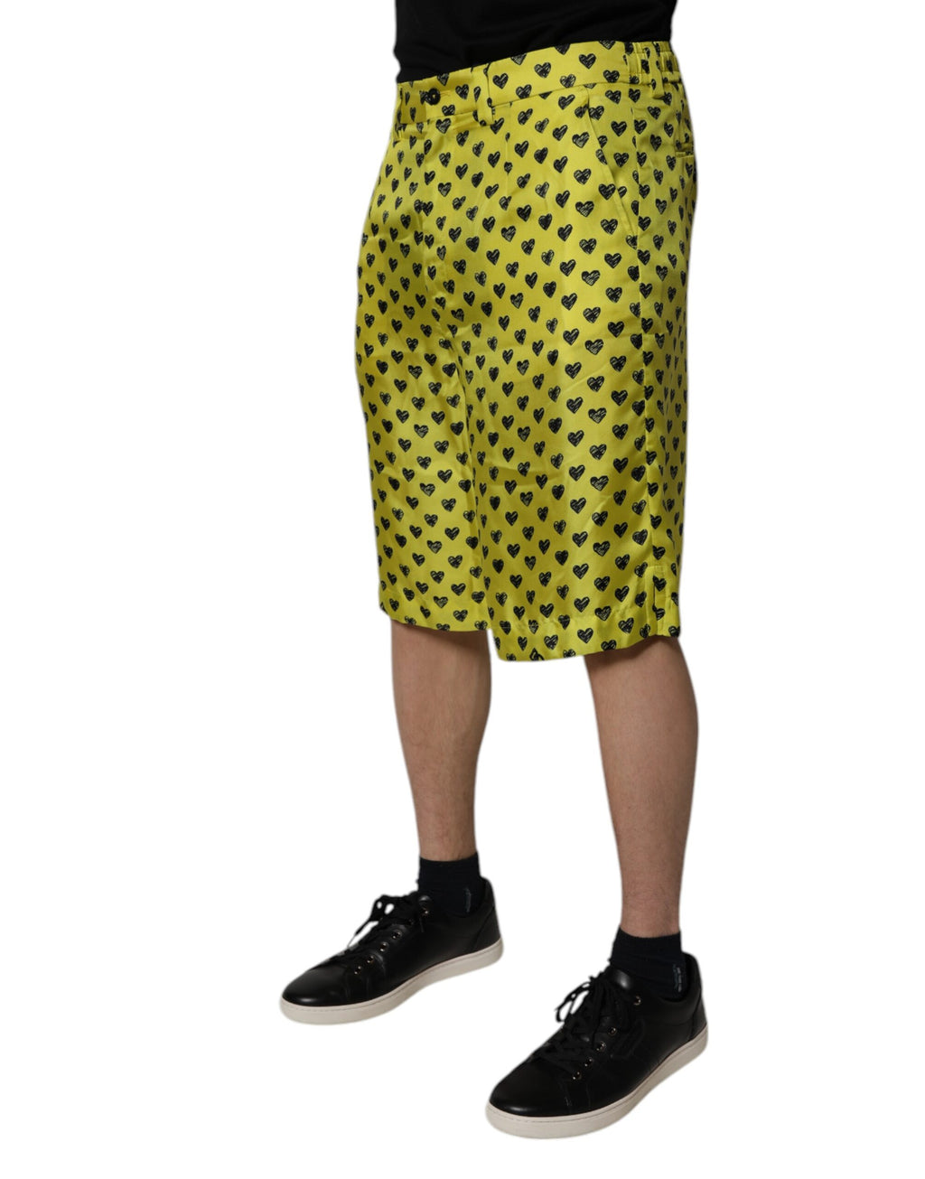 Gröna Bermudashorts i Siden med Hjärtmönster