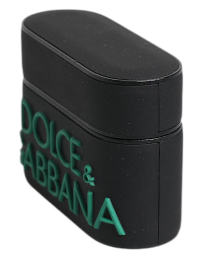 Dolce & Gabbana Black Orange Silicone Embossed Logo Airpods Case