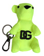 Dolce & Gabbana Green Bear Embroidered Logo Keychain Clasp Keyring