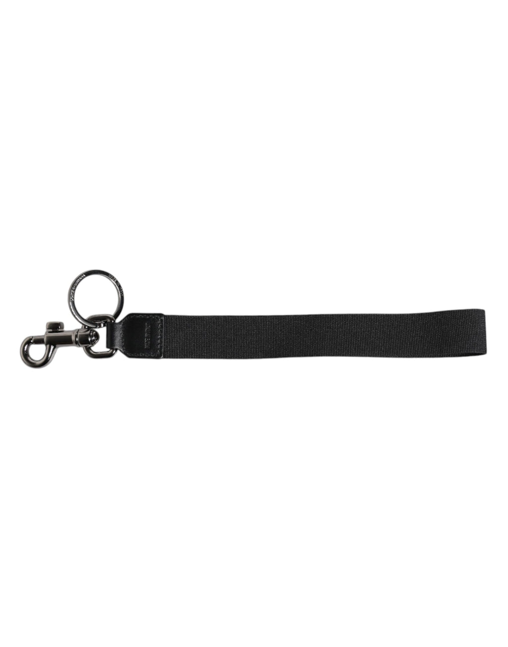 Svart logo nylon sølv messing herreholder nøkkelring