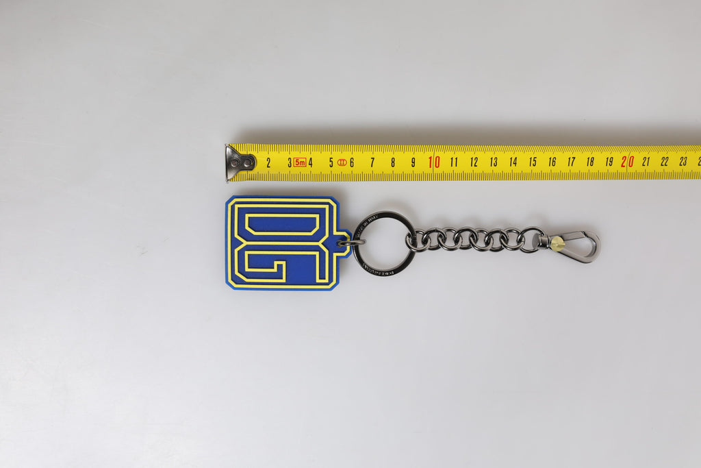 Blå Gul DG Gummi Logo Sølv Herre Nøkkelring