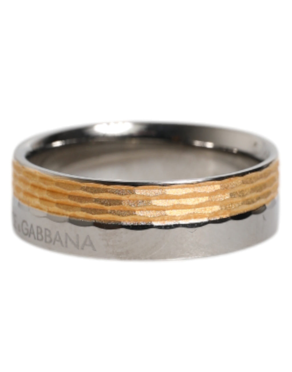 Guld-Silvertonad Äkta Mässing DG Logo Ring