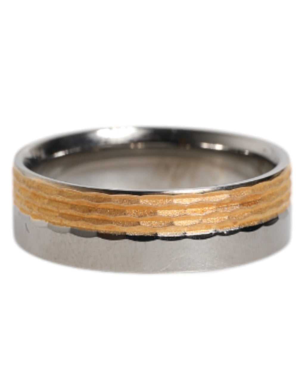 Guld-Silvertonad Äkta Mässing DG Logo Ring