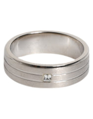 Dolce & Gabbana Silver Tone Brass Clear Crystal DG Logo Ring