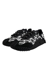 Dolce & Gabbana Black Logo Lace Up Low Top NS1 Sneakers Shoes