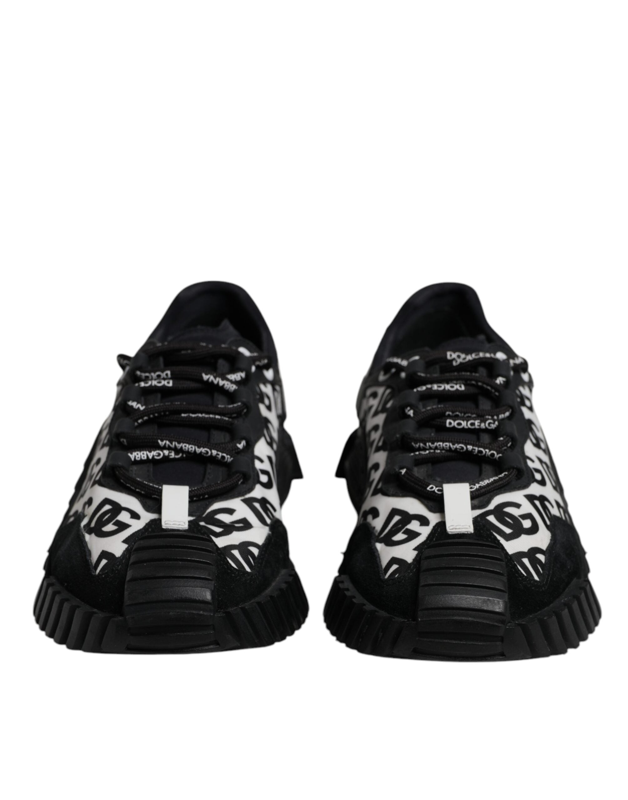 Dolce & Gabbana Black Logo Lace Up Low Top NS1 Sneakers Shoes