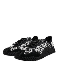 Dolce & Gabbana Black Logo Lace Up Low Top NS1 Sneakers Shoes