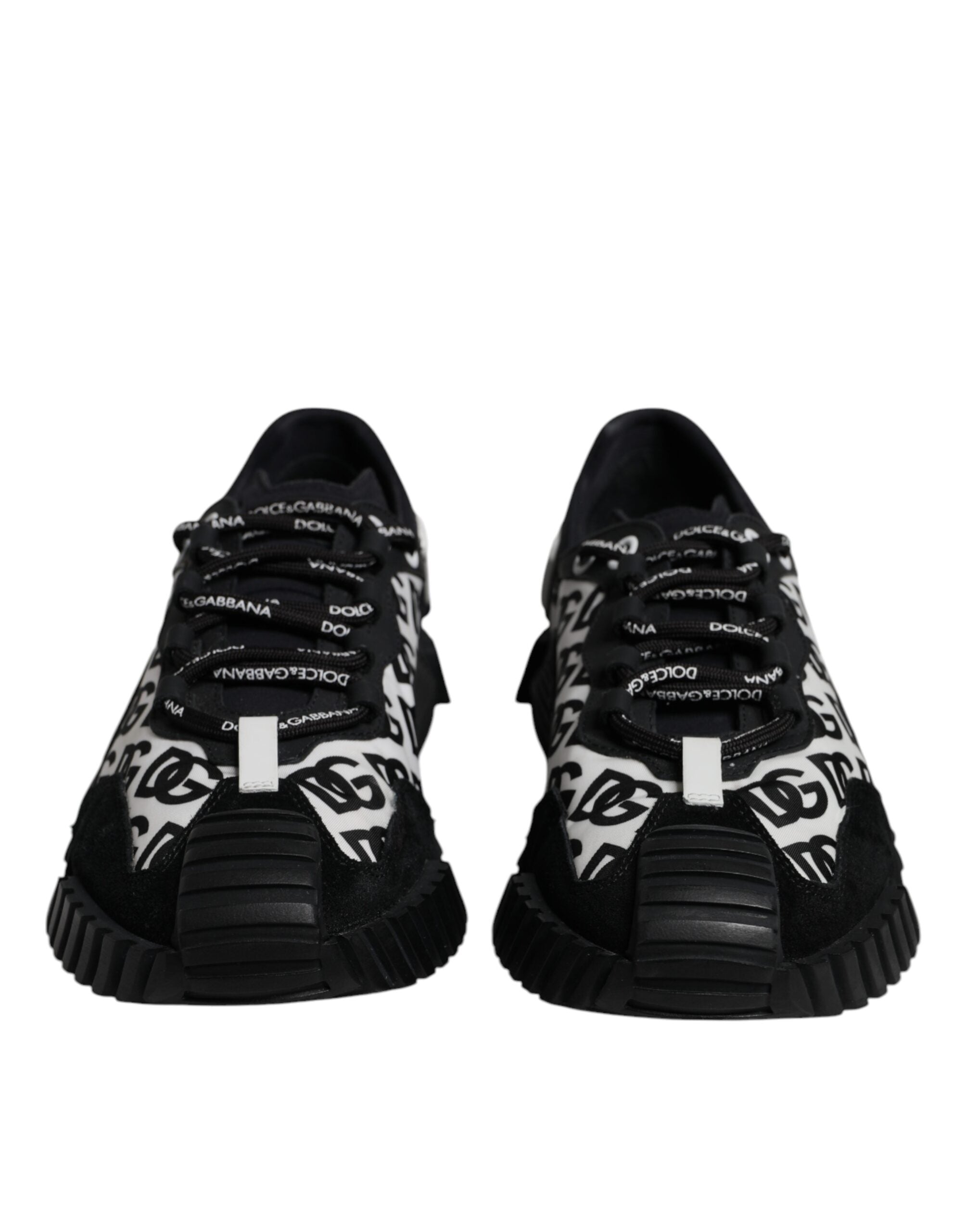 Dolce & Gabbana Black Logo Lace Up Low Top NS1 Sneakers Shoes