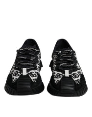 Dolce & Gabbana Black Logo Lace Up Low Top NS1 Sneakers Shoes