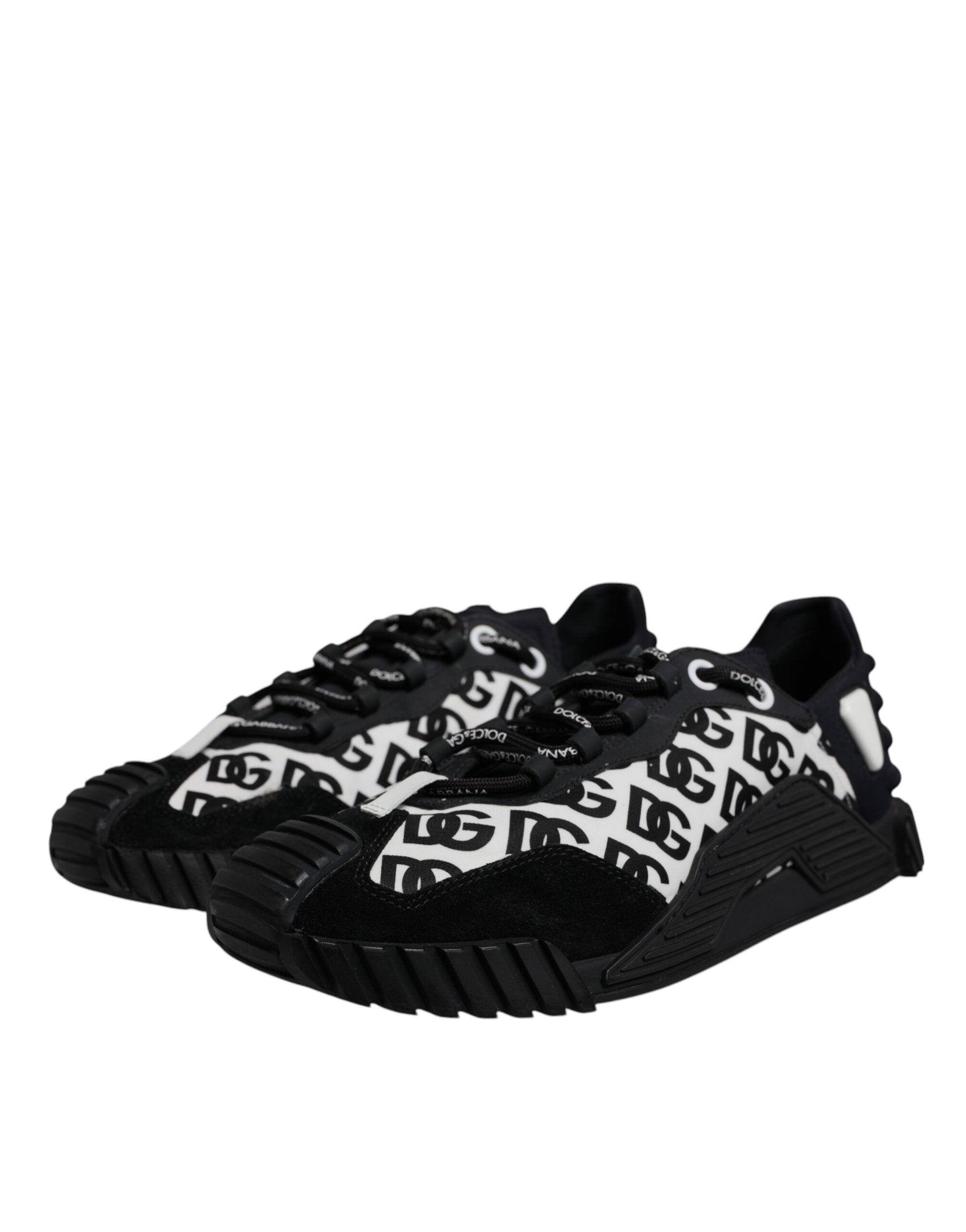 Dolce & Gabbana Black Logo Lace Up Low Top NS1 Sneakers Shoes