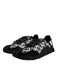 Dolce & Gabbana Black Logo Lace Up Low Top NS1 Sneakers Shoes