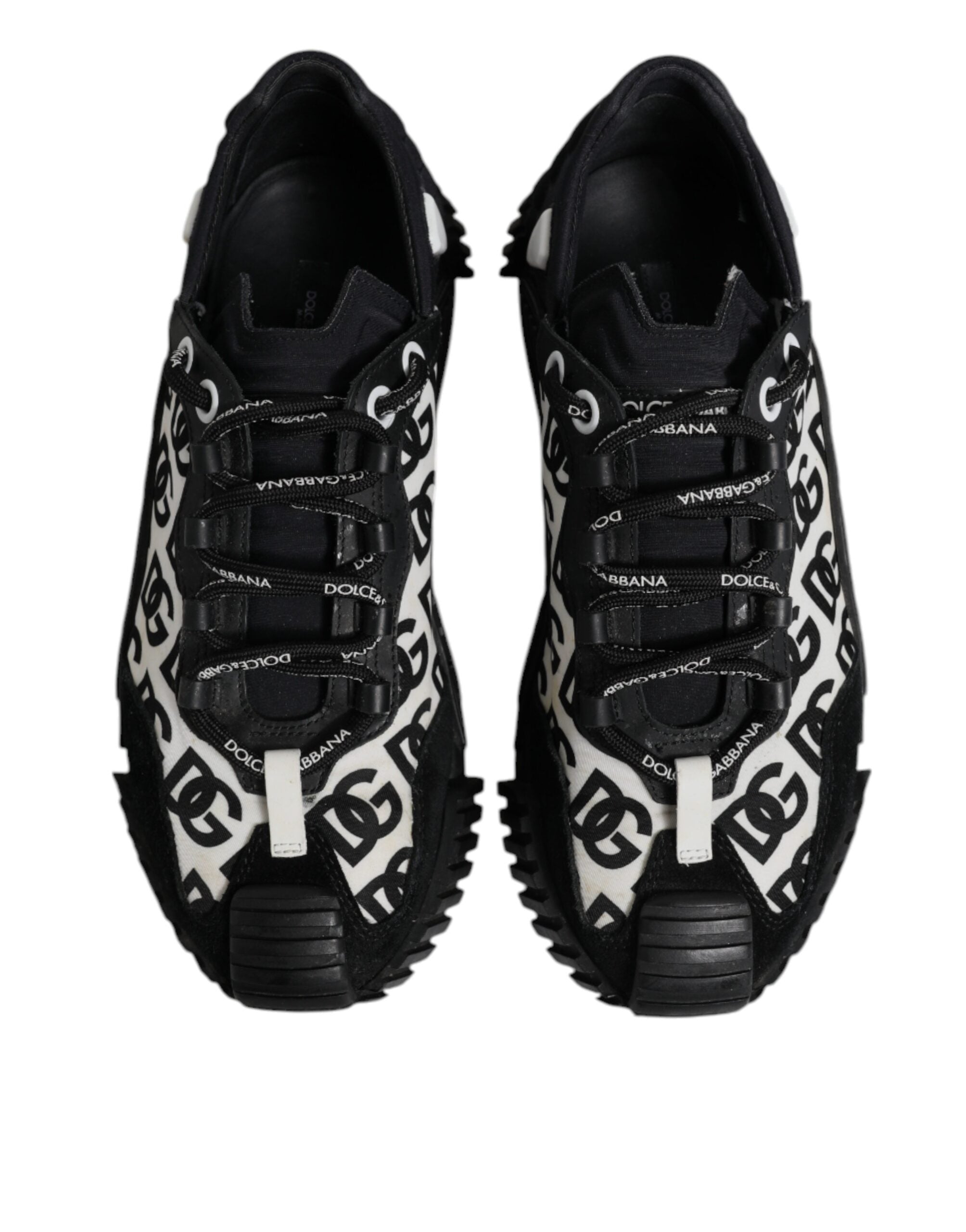 Dolce & Gabbana Black Logo Lace Up Low Top NS1 Sneakers Shoes