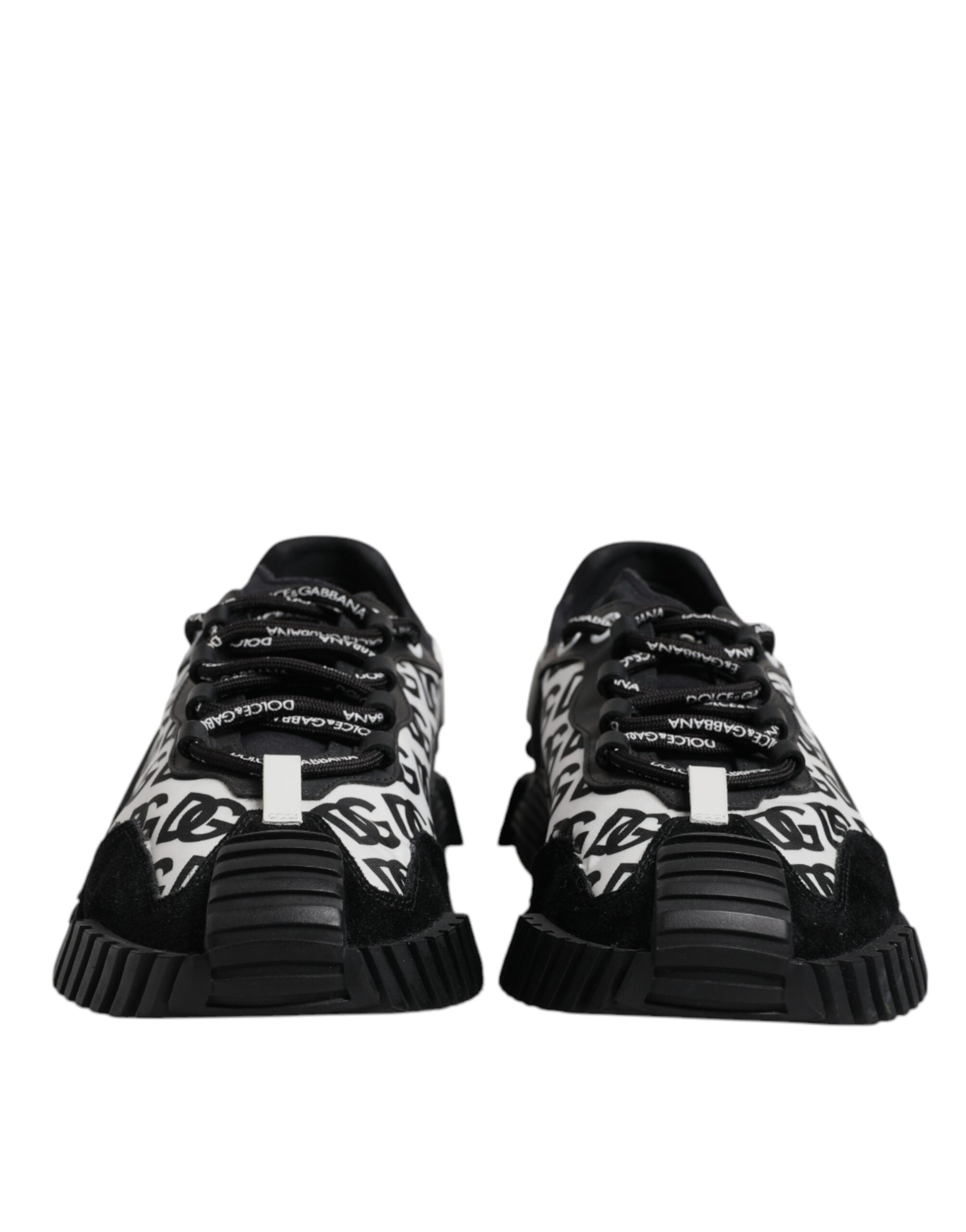 Dolce & Gabbana Black Logo Lace Up Low Top NS1 Sneakers Shoes