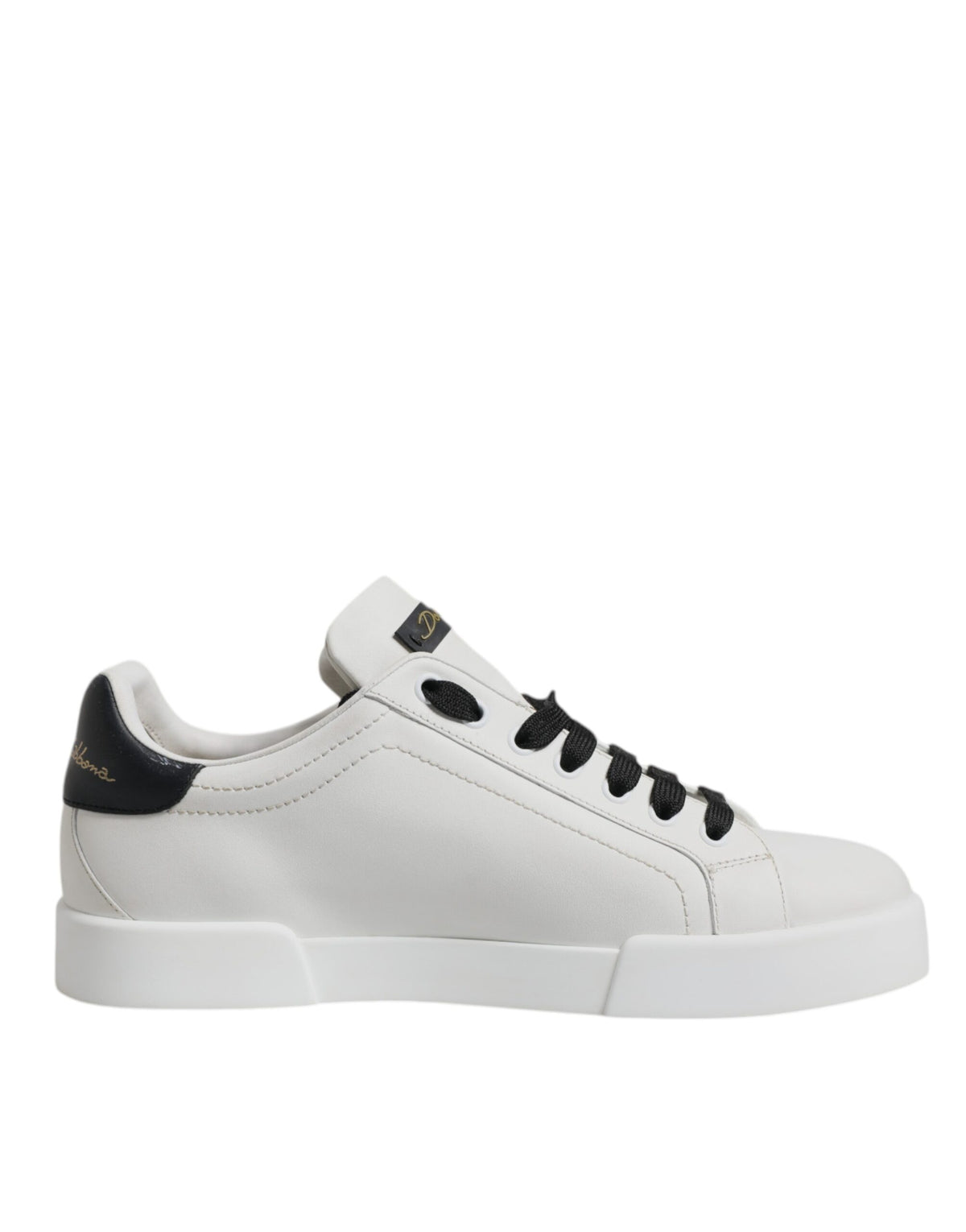 Dolce & Gabbana White Leather DG Logo Low Top Sneakers Shoes