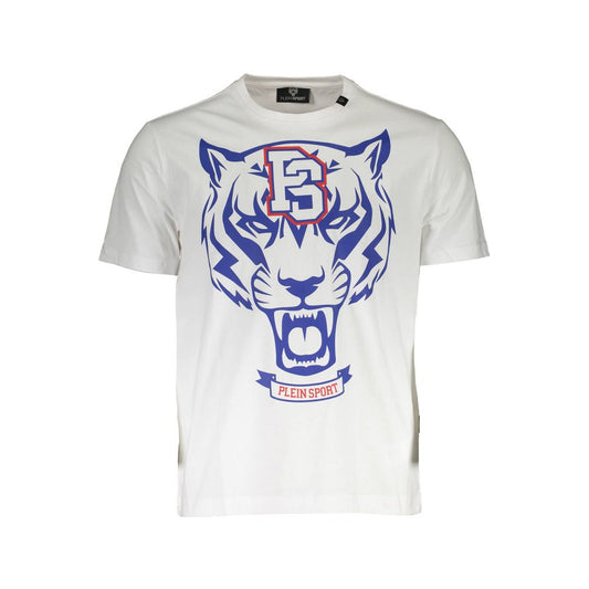 Plein Sport hvit bomulls-T-skjorte for menn