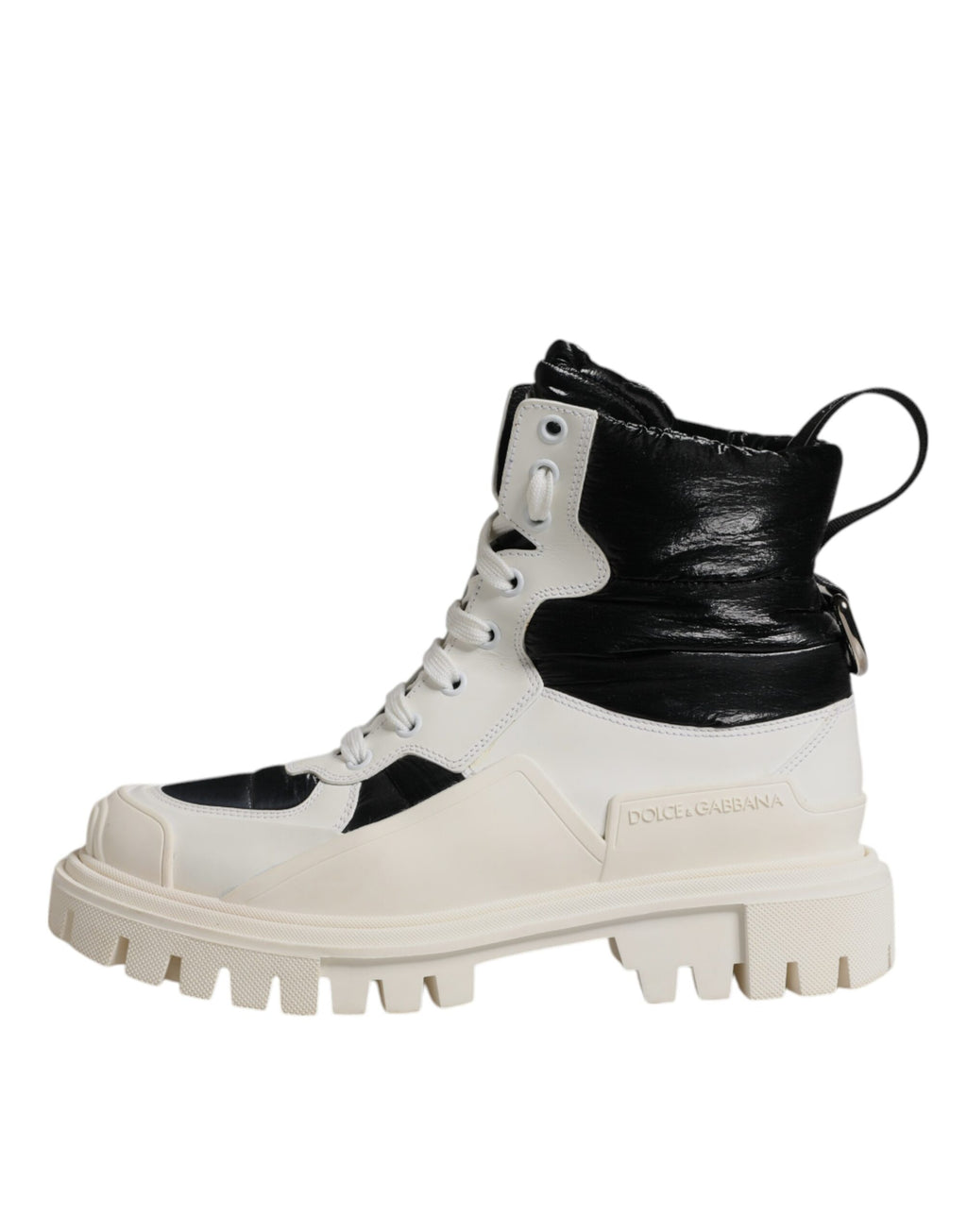 Vita Vadderade Mid-Cat Boots Snörstövlar