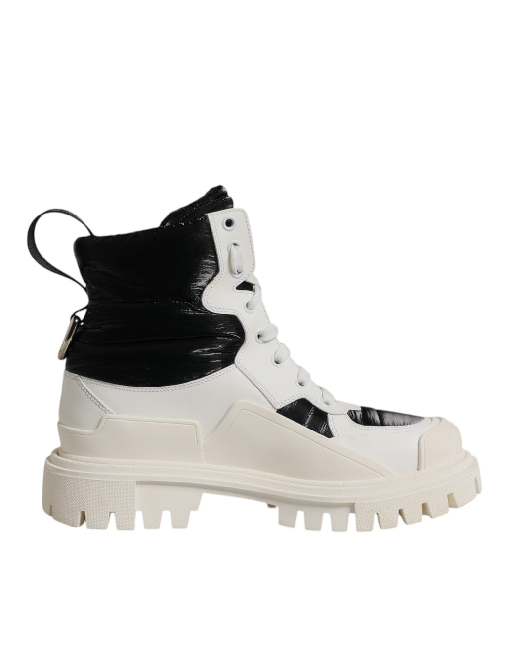 Vita Vadderade Mid-Cat Boots Snörstövlar