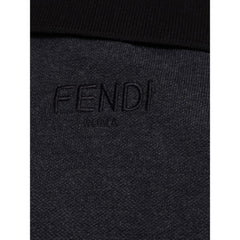 Fendi Black Cotton Polo Shirt
