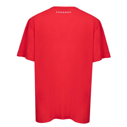 Röd bomulls-T-shirt