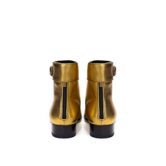 Saint Laurent Gold Leather Ankle Boots