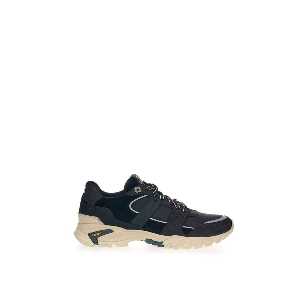 Lardini Black Suede Leather Athletic Sneakers