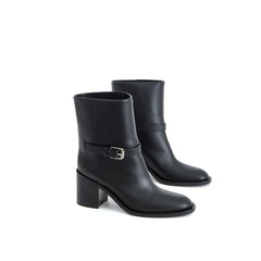 Burberry Black Leather Ankle Boots