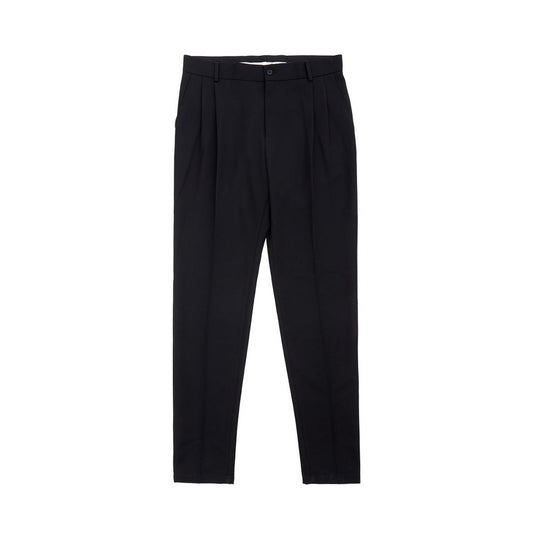 Dolce &amp; Gabbana Eleganta Polyester Svarta Byxor för Herr
