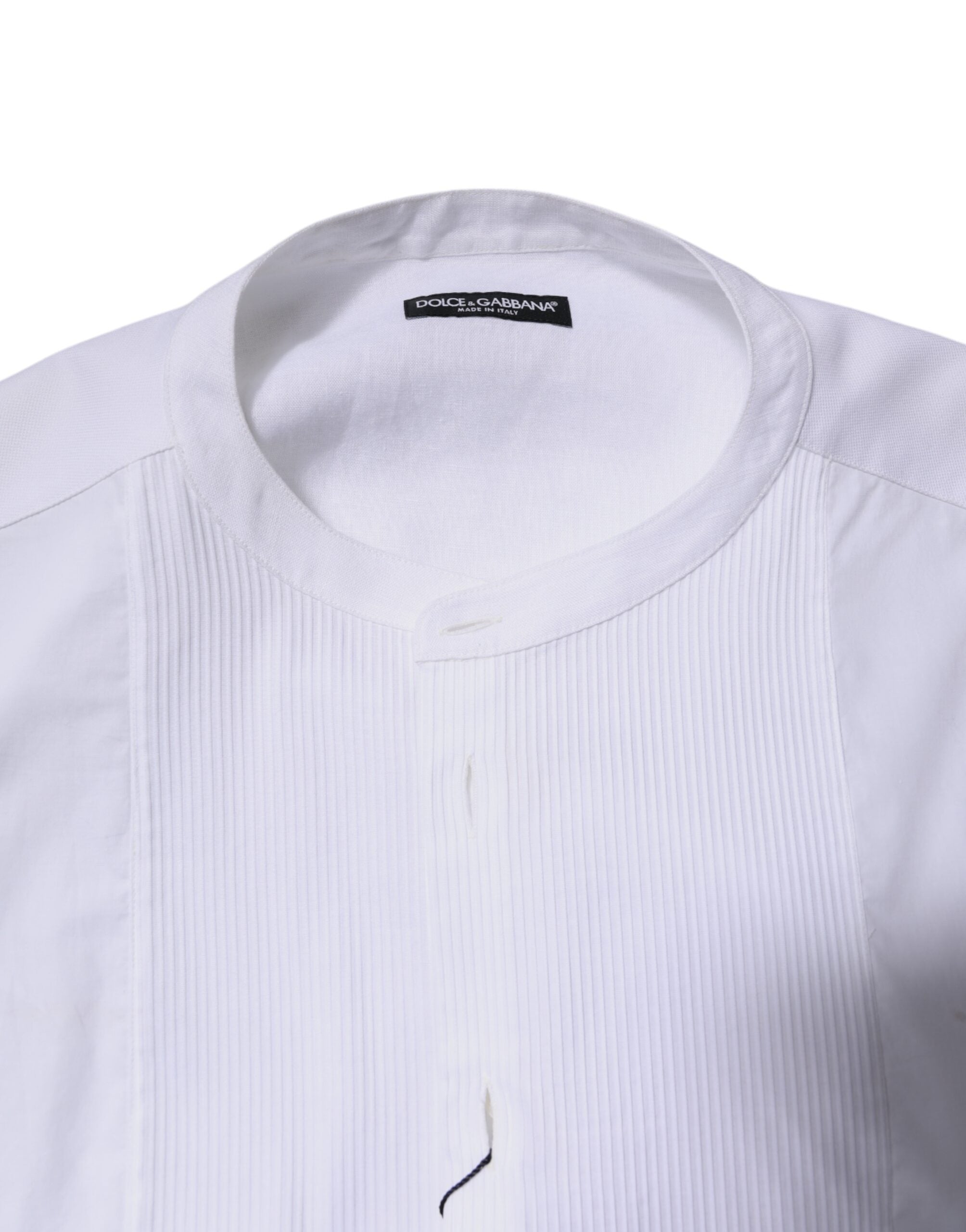Dolce & Gabbana White Cotton Button Down Long Sleeves Shirt