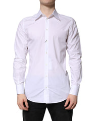 Dolce & Gabbana White Cotton GOLD Dress Formal Shirt