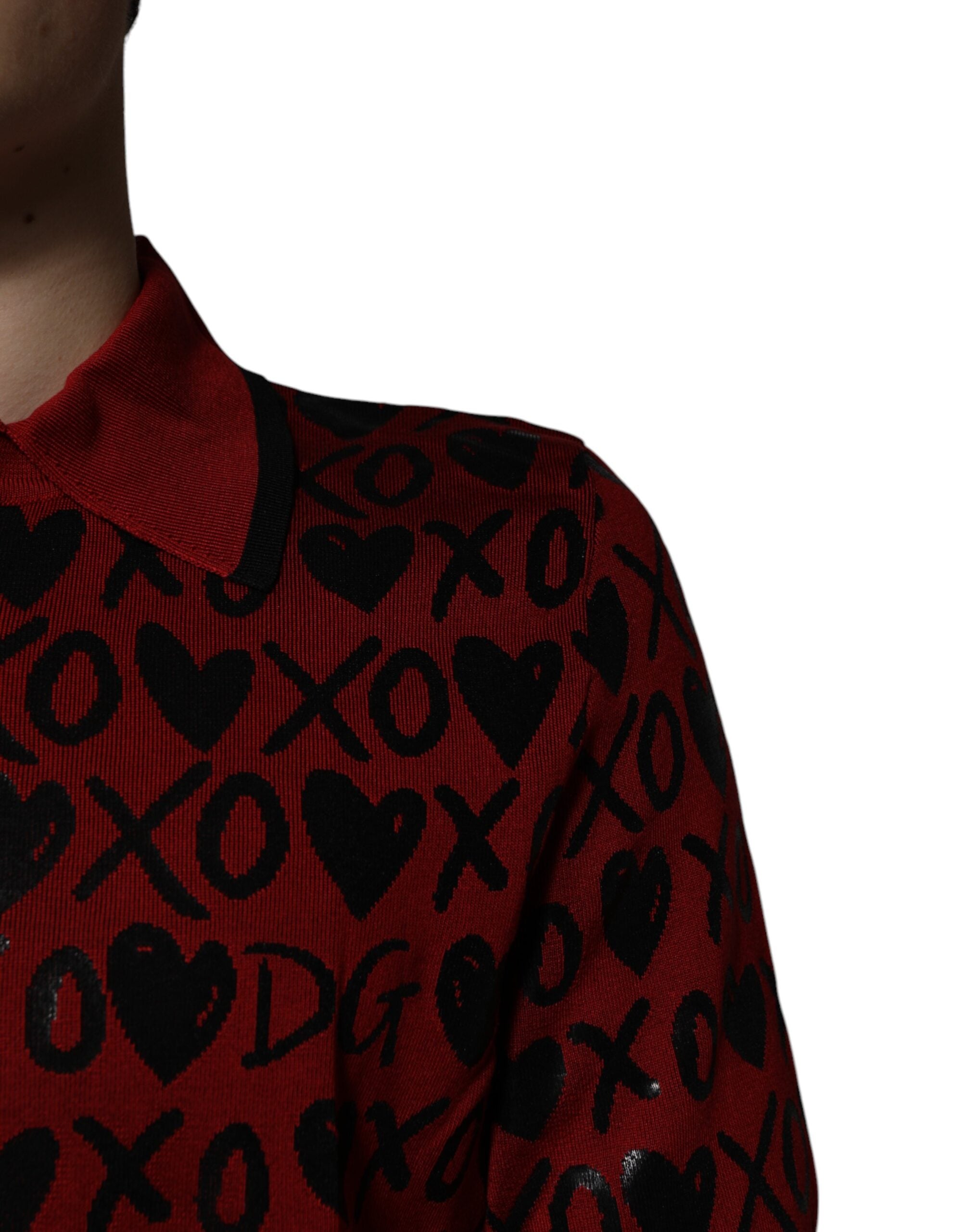 Röd bomulls-XOXO-polo med krage