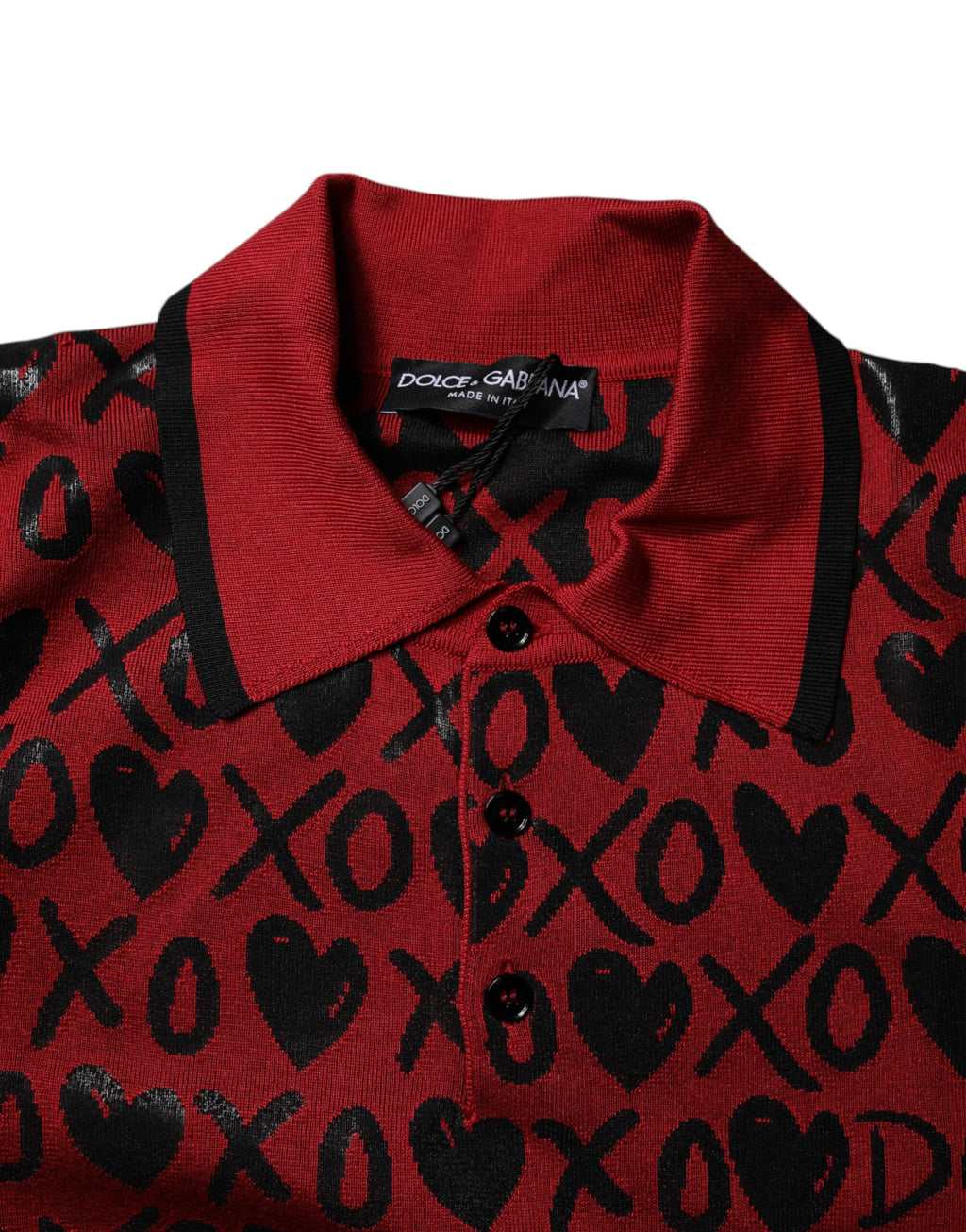 Röd bomulls-XOXO-polo med krage