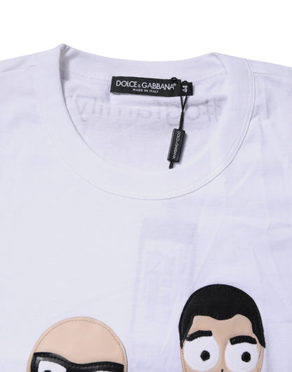 Dolce &amp; Gabbana Hvit #DGFamily Bomulls-T-skjorte med rund hals