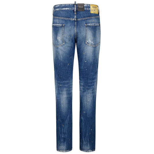 Dsquared² Blå bomulls herrjeans med slim fit