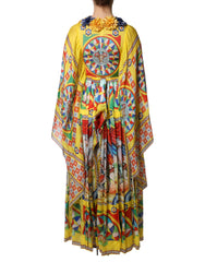 Dolce & Gabbana Multicolour Carretto Print Kaftan Twill Dress