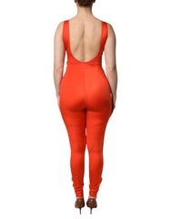 Dolce & Gabbana Orange Sleeveless Bodycon Jumpsuit Dress
