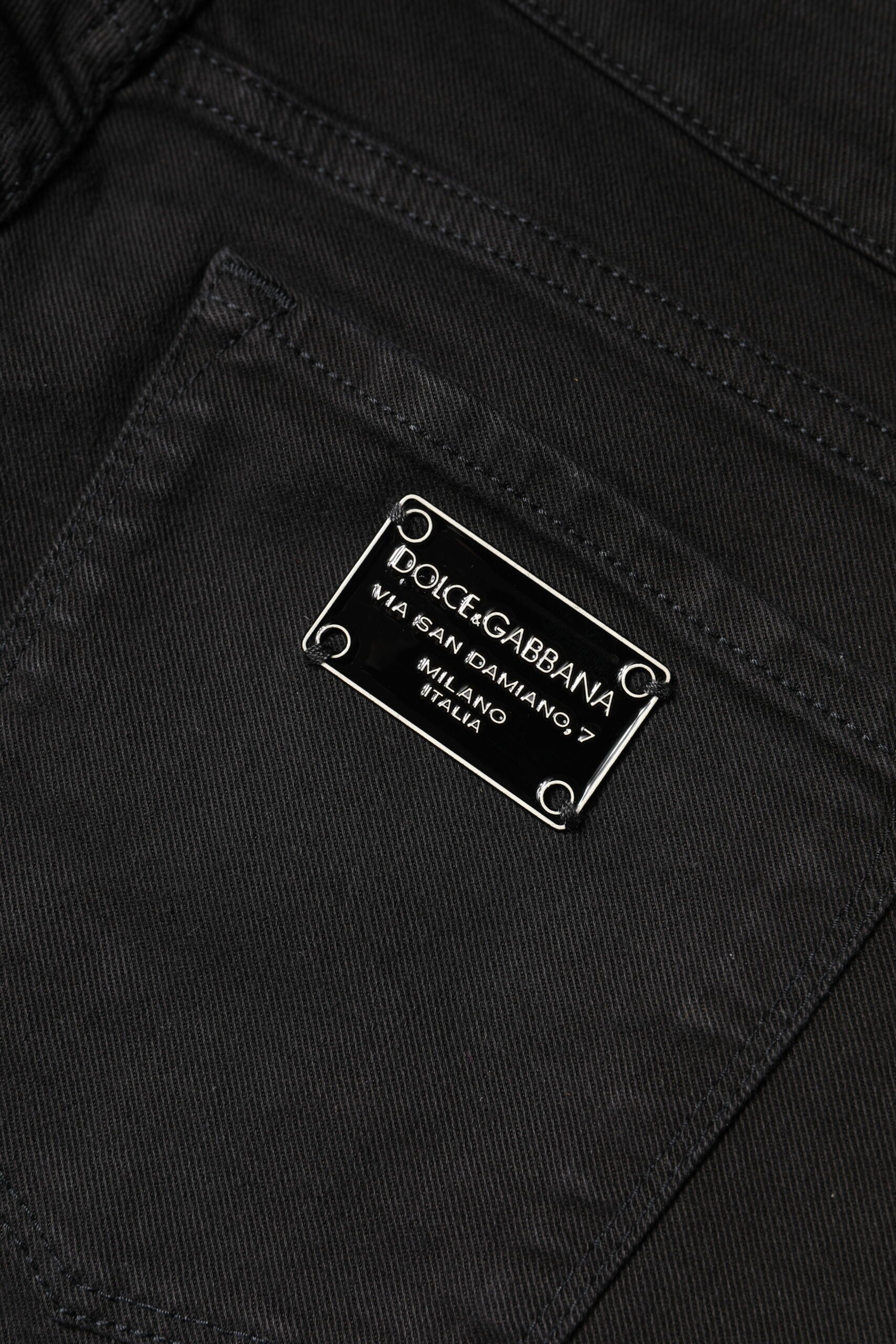 Dolce & Gabbana Black Cotton Mid Waisted Skinny Denim Jeans